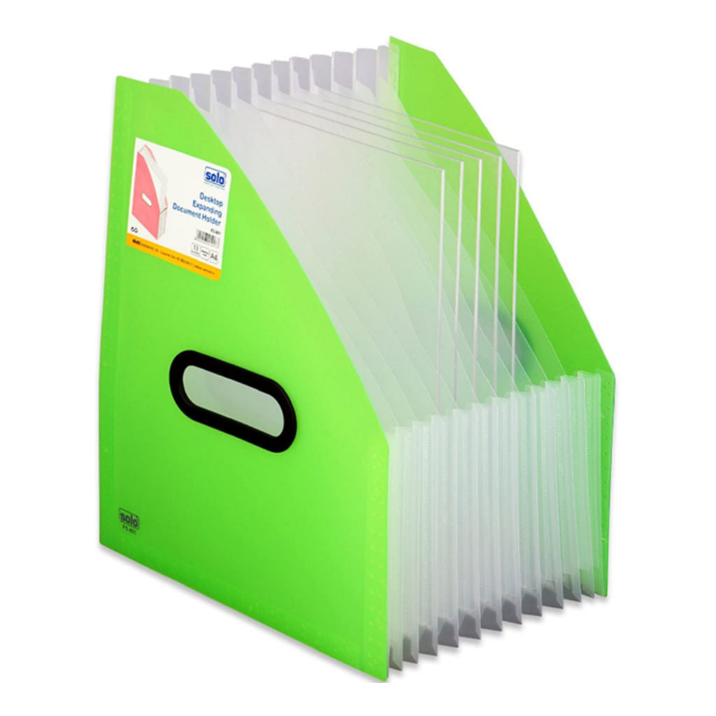 Solo Desktop Expanding Document Holder Frosted Green A4 FS 401