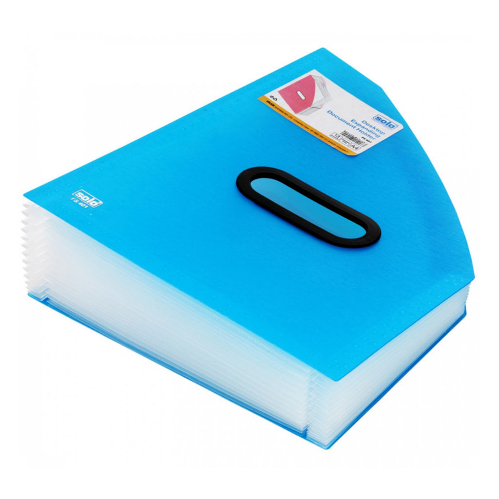 Solo Desktop Expanding Document Holder Frosted Blue A4 FS 401
