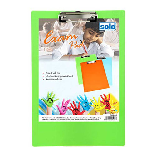 Solo Exam Board With Pen Catch Translucent Green F/C Size SB 002 