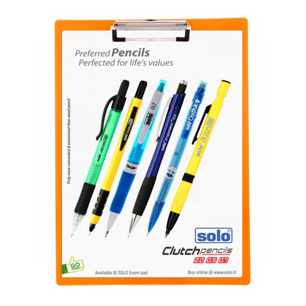 Solo Exam Board With Pen Catch Orange F/C Size SB 002