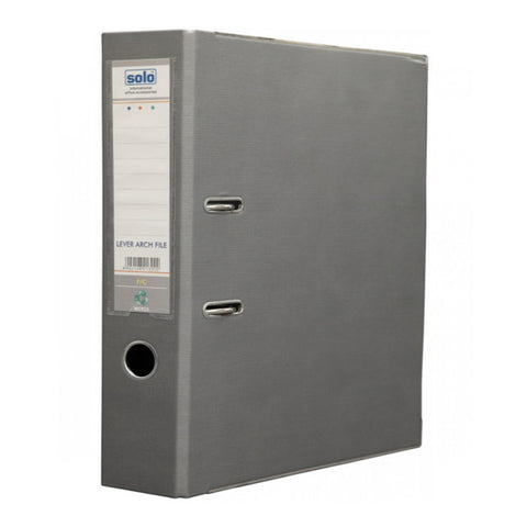 Solo Lever Arch File Grey 3 Inch Ring A4 LA 502 