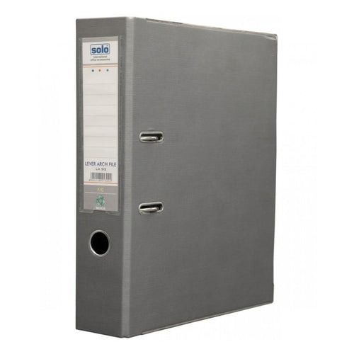 Solo Lever Arch File Grey 3 Inch Ring F/C Size LA 512 