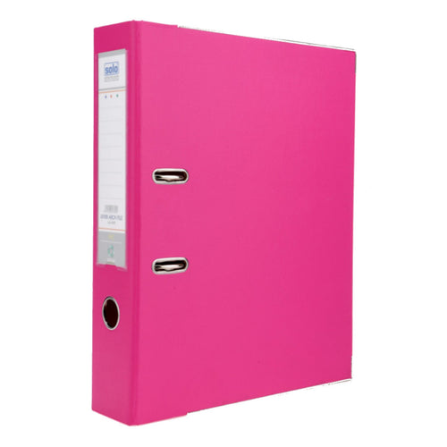 Solo Lever Arch File Neon Pink 3 Inch Ring F/C Size LA 512 