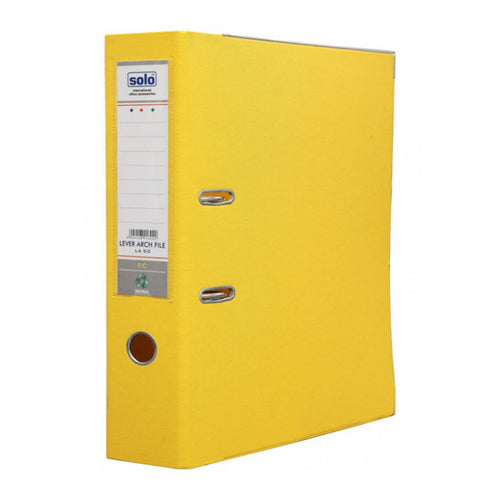 Solo Lever Arch File Yellow 3 Inch Ring F/C Size LA 512 