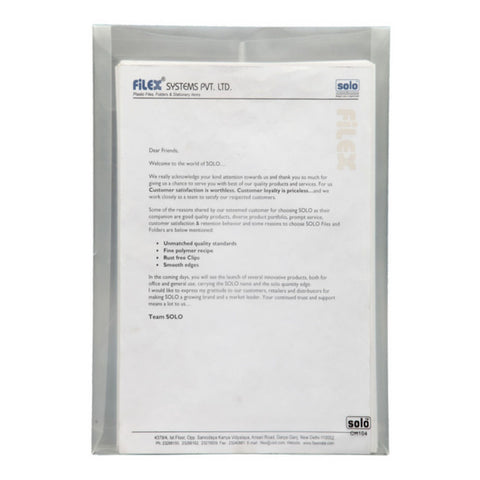 Solo Document Bag With String Transparent White A4 CH 104 