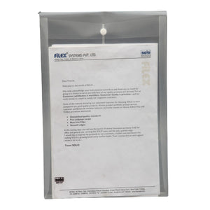 Solo Document Bag With Button Closer Transparent White F/C Size CH 117 