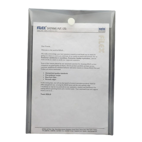 Solo Document Bag With Velcro Closure Transparent White A4 CH 109 