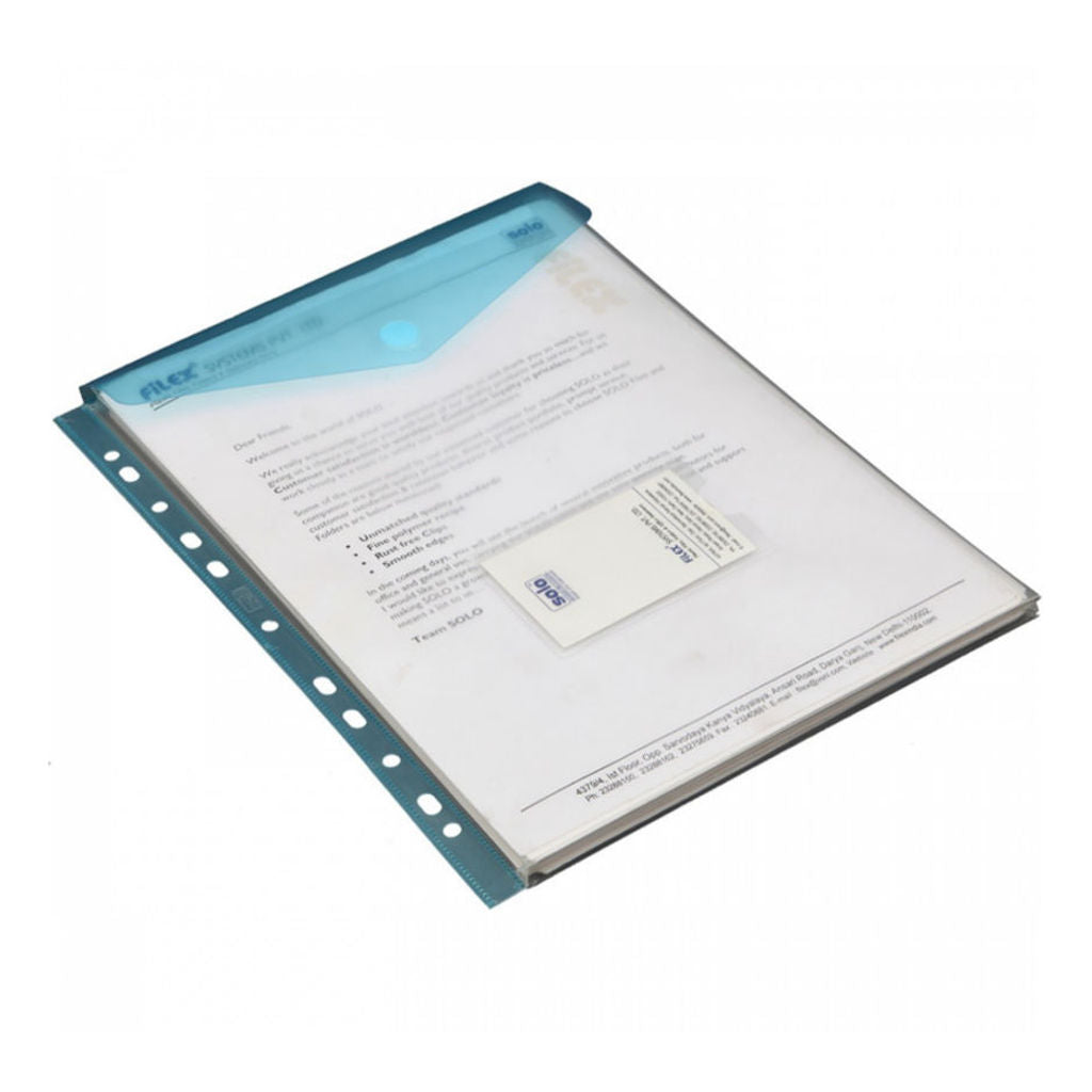 Solo Envelope Bag With 11 Holes Expanding Portrait Blue A4 CH 202 