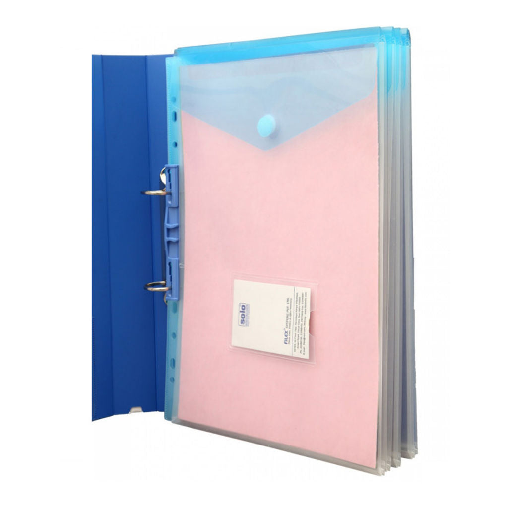 Solo Envelope Bag With 11 Holes Expanding Portrait Blue A4 CH 202