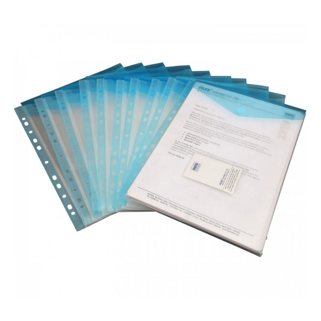 Solo Envelope Bag With 11 Holes Expanding Portrait Blue A4 CH 202