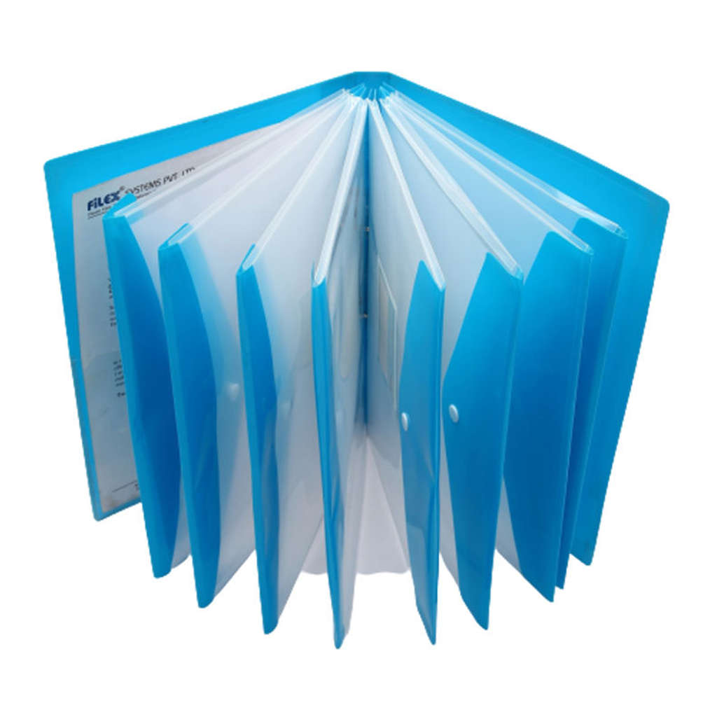 Solo Envelope Bag With 11 Holes Expanding L/S Transparent Blue A4 CH 203