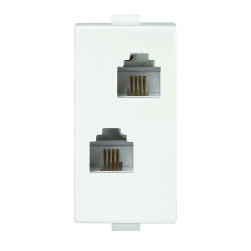 Anchor Roma Plus 1Module Double RJ-11 Telephone Socket Without Shutter 289622 