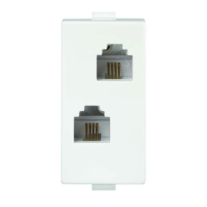 Anchor Roma Plus 1Module Double RJ-11 Telephone Socket Without Shutter 289622 