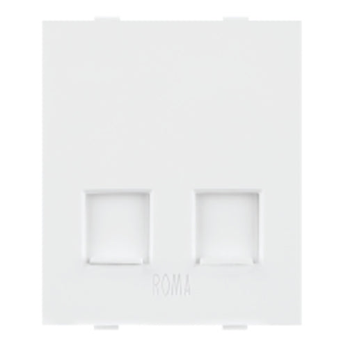 Anchor Roma Classic RJ 11 Double Telephone Jack With Shutter 20846 