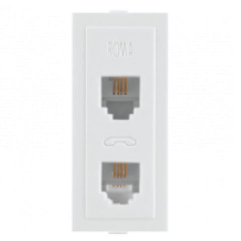 Anchor Roma Classic RJ 11 Double Telephone Jack Without Shutter 34942 