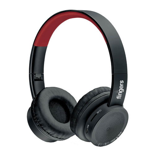 Fingers Rock-N-Roll H2 Wireless Head Phone Soft Black & Rich Red 