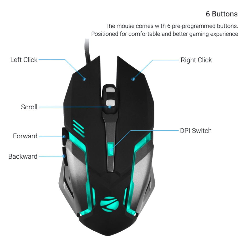 Zebronics Zeb-Transformer-M Optical USB Gaming Mouse with LED Effect