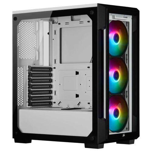 Corsair iCUE 220T RGB Tempered Glass Mid-Tower Smart Case without SMPS White CC-9011191-WW