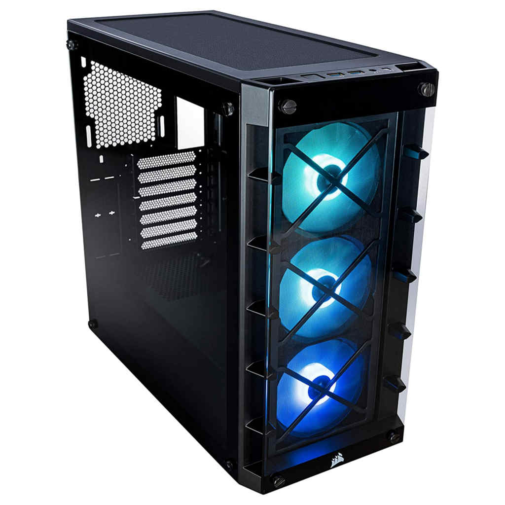 Corsair iCUE 465X RGB Mid-Tower ATX Smart Case with SP120 Pro RGB Fan Black CC-9011188-ABA