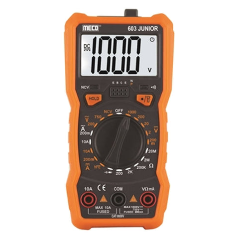 Meco Digital Multimeter With Holster Magnet 3-1/2 Digit 2000 Count 603 Junior 