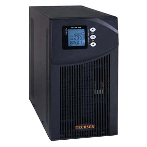 Techser 3KVA/96VDC On-Line UPS System Single Phase Input & Single Phase Output IGBT BASE Model with 12V/6EL130AH Exide Tubular Battery 8Nos with Suitable Battery Stand 
