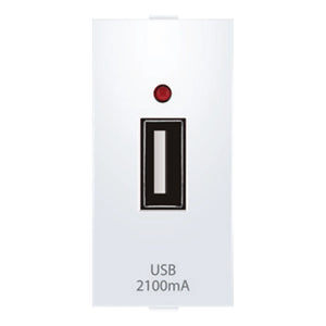 Anchor Ziva 1Port USB Charger 2.1A 5V DC 1Module White 68505 