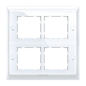 Anchor Ziva Single Mounting Plate 8Module Square White 68888 