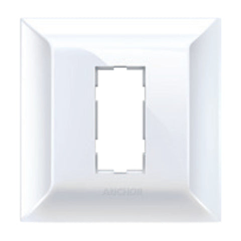 Anchor Ziva Two Plate Design Cover Plate with Base Frame 1Module White 68901 