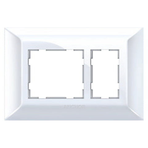 Anchor Ziva Two Plate Design Cover Plate with Base Frame 3Module White 68903 