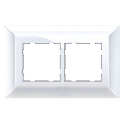 Anchor Ziva Two Plate Design Cover Plate with Base Frame 4Module White 68904 