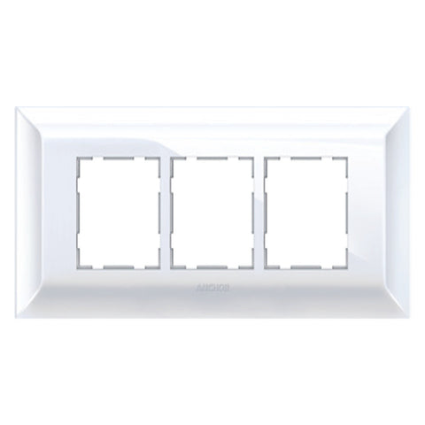 Anchor Ziva Two Plate Design Cover Plate with Base Frame 6Module White 68906 