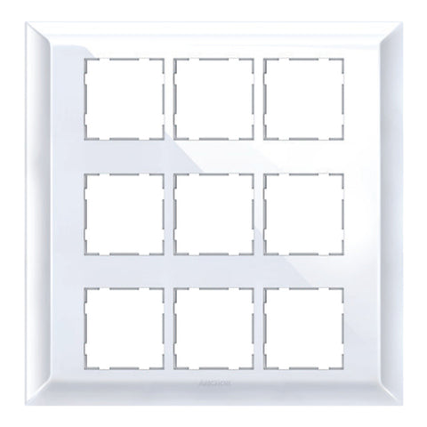 Anchor Ziva Two Plate Design Cover Plate with Base Frame 18Module White 68918 