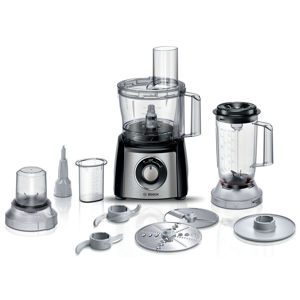 Bosch MultiTalent 3 Food Processor 800W Black Brushed Stainless Steel MCM3501M 