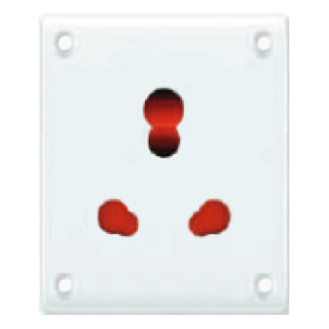 Fybros Zine Universal Socket With Safety Shutter 6Amp & 16Amp 8055 
