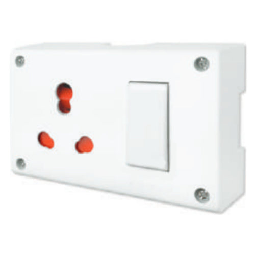 Fybros Zine 3 In 1 Universal Switch & Socket Combined With Safety Shutter & Junction Box 8057 
