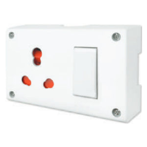 Fybros Zine 3 In 1 Universal Switch & Socket Combined With Safety Shutter & Junction Box 8057 