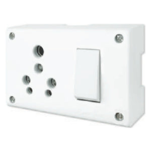 Fybros Zine 3 In 1 Universal Switch & Socket Combined Junction Box(Dolly) 8057A 