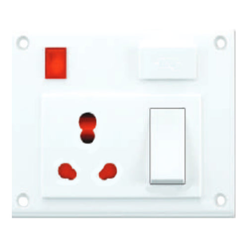 Fybros Zine 5 In 1 Universal Switch & Socket Combined 8058 
