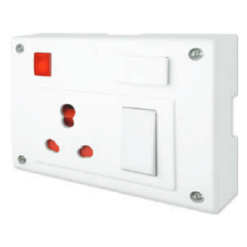 Fybros Zine 5 In 1 Universal Switch & Socket Combined With Junction Box 8059 