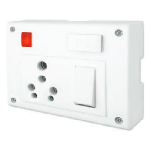 Fybros Zine 6 In 1 Universal Switch & Socket Combined With Junction Box(Dolly) 8059A 