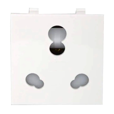 Fybros Wood-em Modular Universal Socket With Safety Shutter 6Amp/16Amp White W10023 