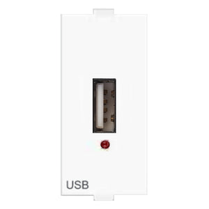 Fybros Wood-em Modular USB Charger With 1 Port White W10052 