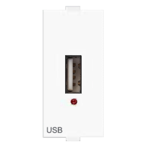 Fybros Wood-em Modular USB Charger With 1 Port White W10052 