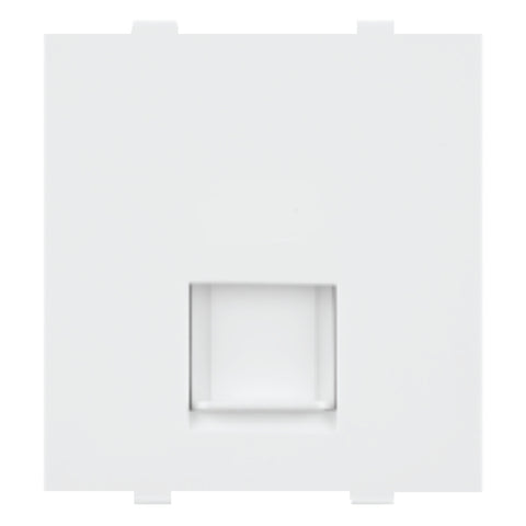 Fybros Wood-em Modular Computer Jack With Shutter White W10035 