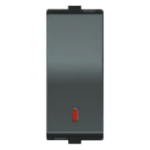 Fybros Favio X3 One Way Switch With LED Indicator One Module 6Amp Metallic F1302 