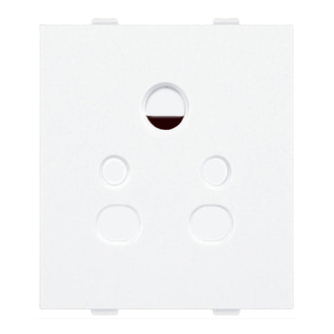 Fybros Favio 2x1 Pin Socket With Safety Shutter 2 Module 6Amp White F1042 