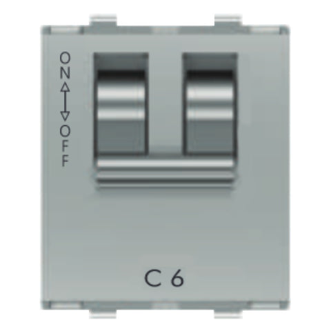 Fybros Favio Double Pole MCB 2 Module Metallic 