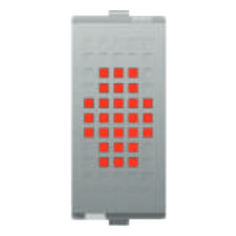 Fybros Favio Indicator With LED & Red Diffuser 1 Module Metallic F1101 