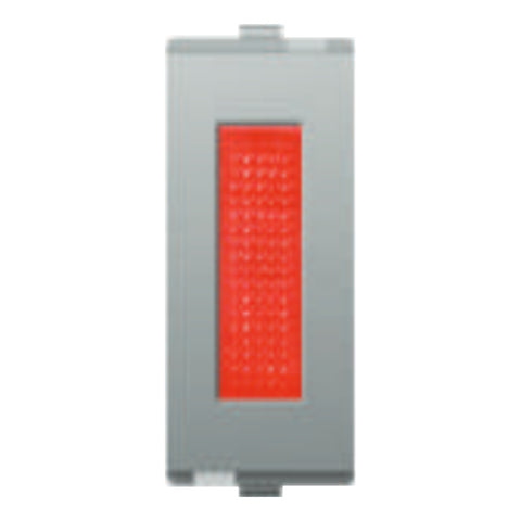Fybros Favio I-Light Indicator With LED & Red Diffuser 1 Module Metallic F1104 