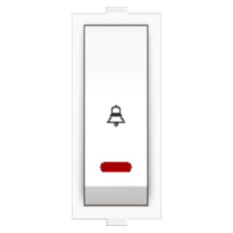 Fybros Wood-em Modular Bell Push Switch With Indicator One Module 10Amp White W10005 